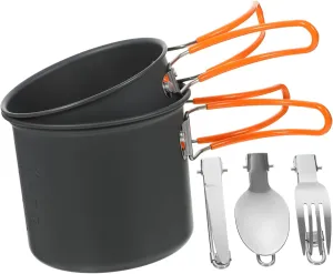 1 Set Camping Utensils Cookware Set Aluminum Alloy Camping Stove Backpacking Outdoor Cooking Supplies