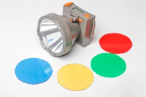10 Watt Display Headlamp with 4 Colored Lenses Vapor Trail Outdoors, Gray