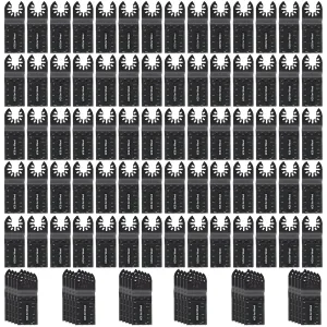 100Pcs Oscillating Saw Blades, Universal Oscillating Tool Blades, Multi Tool Blades Kits for Wood Plastics Metal,Quick Release Blades for Dewalt Ryobi Bosch Milwaukee