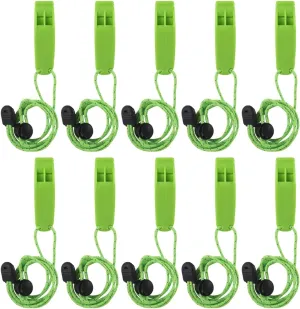 10Pcs Emergency Whistle Security Whistle Multipurpose Practical with Back Clip with Lanyard Survival for Kayaking Camping