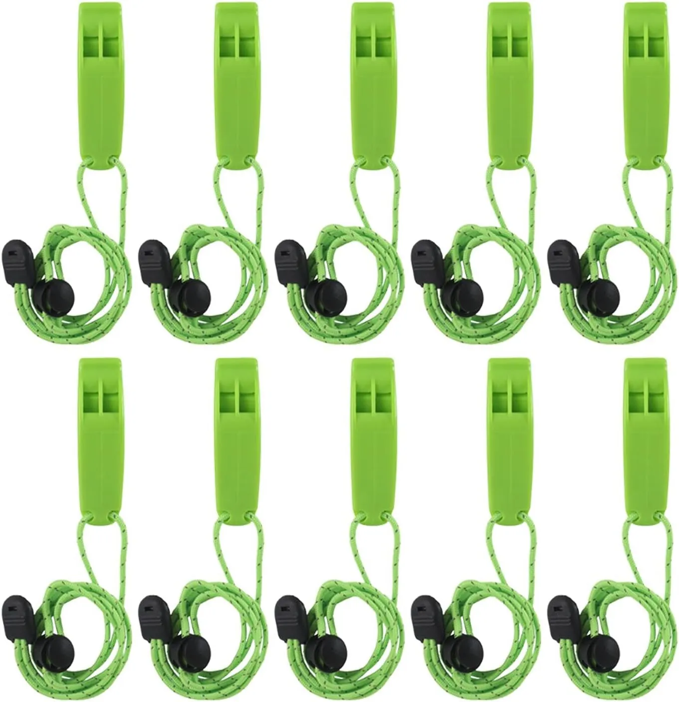 10Pcs Emergency Whistle Security Whistle Multipurpose Practical with Back Clip with Lanyard Survival for Kayaking Camping