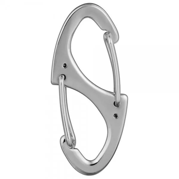 10pcs Outdoor Zinc Alloy Dual-Spring Carabiner Keychains Silver