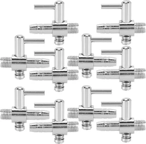 10PCS Stainless Steel Aquarium Oxygen Pump Air Flow Adjustment Valve, Fish Aquarium Air Pump Control Valve Single Head Air Valve Single Open with Thread Fish Aquarium Accessories