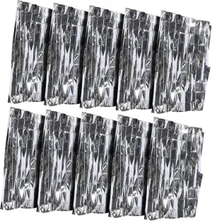 10Pcs Survival Blanket Emergency First Aid Blanket for Outdoor Activities Windproof Lightweight Keep Warm Camping Hiking and Marathons