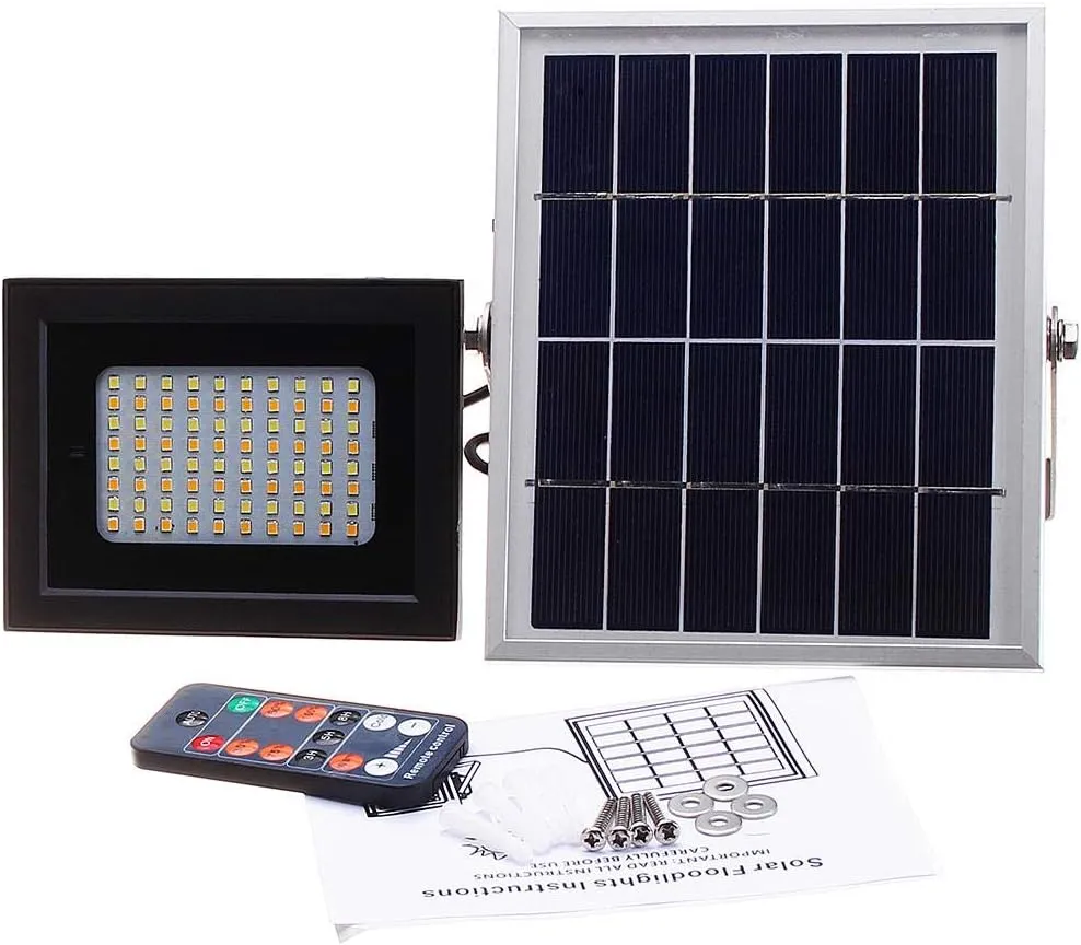 10W 80 LED Solar Power Light Outdoor Camping Tent Lantern Waterproof Remote Control Wall Lamp