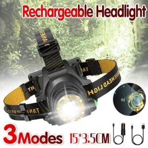 12000000Lm USB Rechargeable LED Headlamp Flashlight