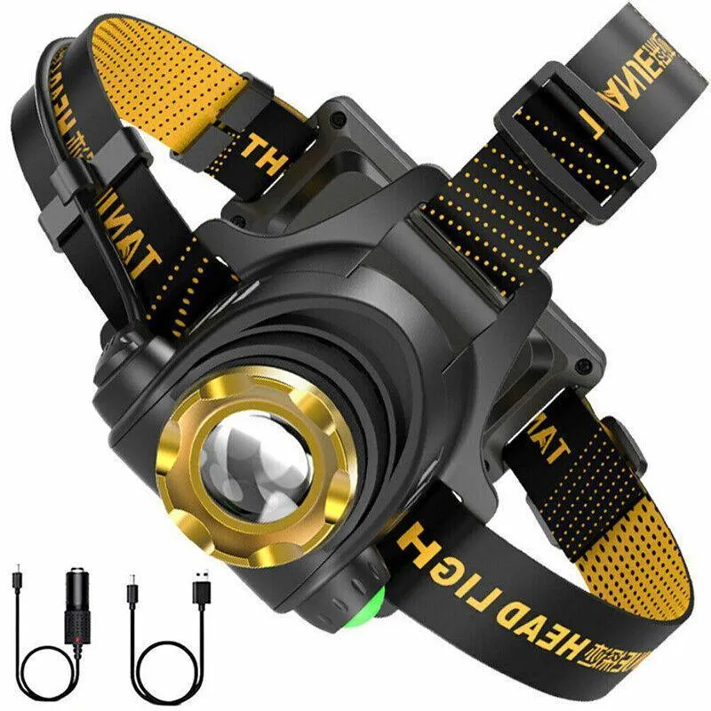 12000000Lm USB Rechargeable LED Headlamp Flashlight
