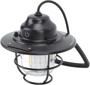 1200MAH 2.0W Stepless Dimming Vintage Camping Lantern with Soft Night Light, Rechargeable for Hiking Fishing, Portable (Black)