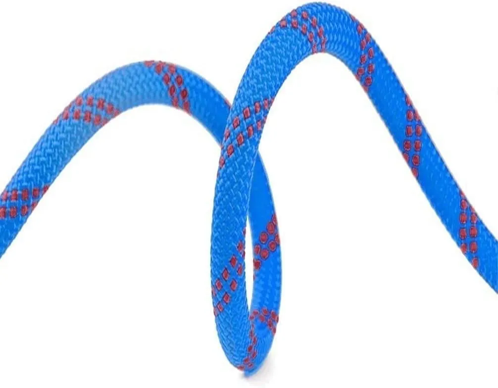 14mm Outdoor Climbing Rope 10M 32ft 15M 49ft 20M 65ft 30M 98ft Static Rock Climbing Rope for Escape Rope Ice Climbing Equipment Fire Safety Rescue Rope with Steel Hooks