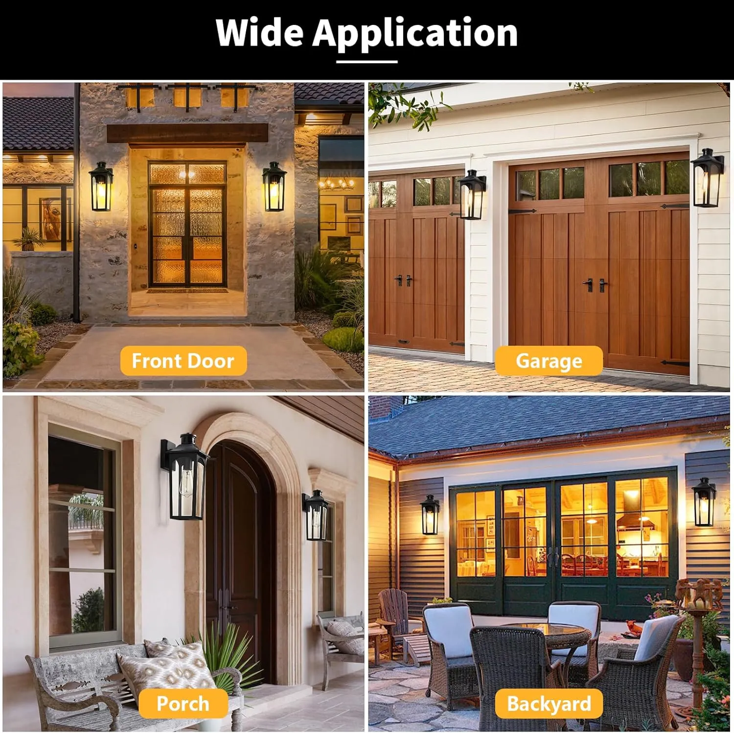 14" Motion Sensor Outdoor Wall Light,Sand Black Dusk to Dawn Exterior Wall Mount Outside Lighting,Industrial Anti-Rust Lantern Porch Light for Doorway,Garage,Yard,Patio,BD065-1-BK-GY