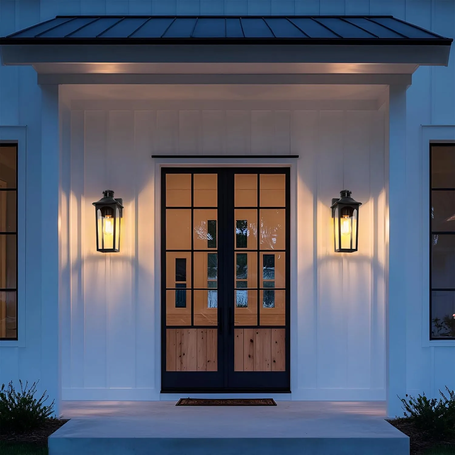 14" Motion Sensor Outdoor Wall Light,Sand Black Dusk to Dawn Exterior Wall Mount Outside Lighting,Industrial Anti-Rust Lantern Porch Light for Doorway,Garage,Yard,Patio,BD065-1-BK-GY
