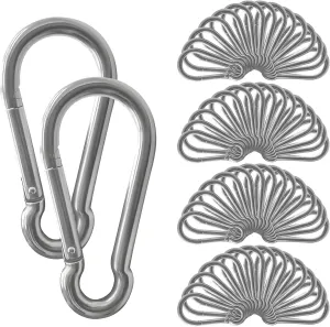 150PCS Carabiner Clip, Heavy Duty Carbon Steel Carabiner, Spring Snap Hook Clip for Keychian, Locking Carabiner for Outdoor Camping, Fishing, Dog Leash, Hanging