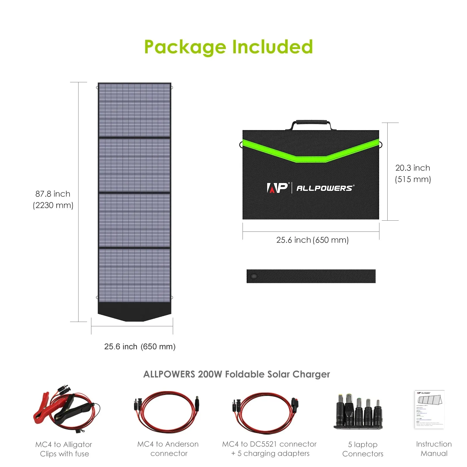 18V Foldable Solar Panel: 100W/140W/200W Mobile Solar Charger Kit