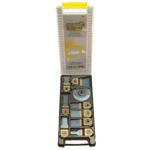 19 x SabreCut BB_PRK19 Premium OMT Mix Blades Case Compatible with Bosch Fein (Non-StarLock) MultiMaster Makita Milwaukee Genesis Chicago Craftsmen Nextec Rockwell Ryobi Hitachi Multi Tool Accessories