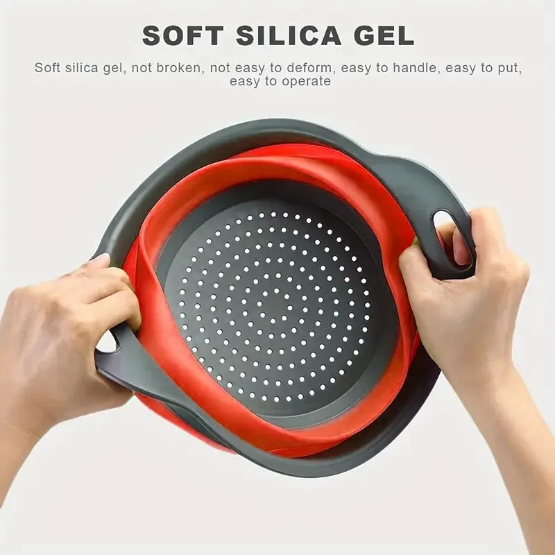 1pcs Collapsible Colander  Round,Silicone Kitchen Sink Strainer