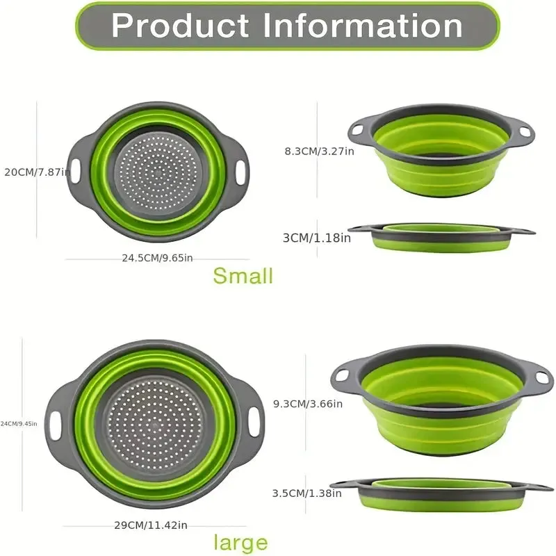 1pcs Collapsible Colander  Round,Silicone Kitchen Sink Strainer