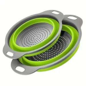 1pcs Collapsible Colander  Round,Silicone Kitchen Sink Strainer