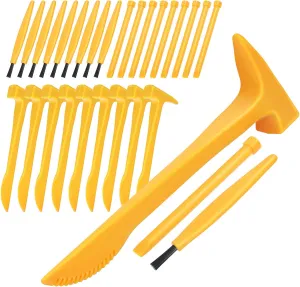 1set Dinosaur Excavation Tool Boys and Girls Archaeological Kit Ergonomic Hammer Chisel and Brush Safe Fun Digging Tools for Young Explorers Brightly Colored Design