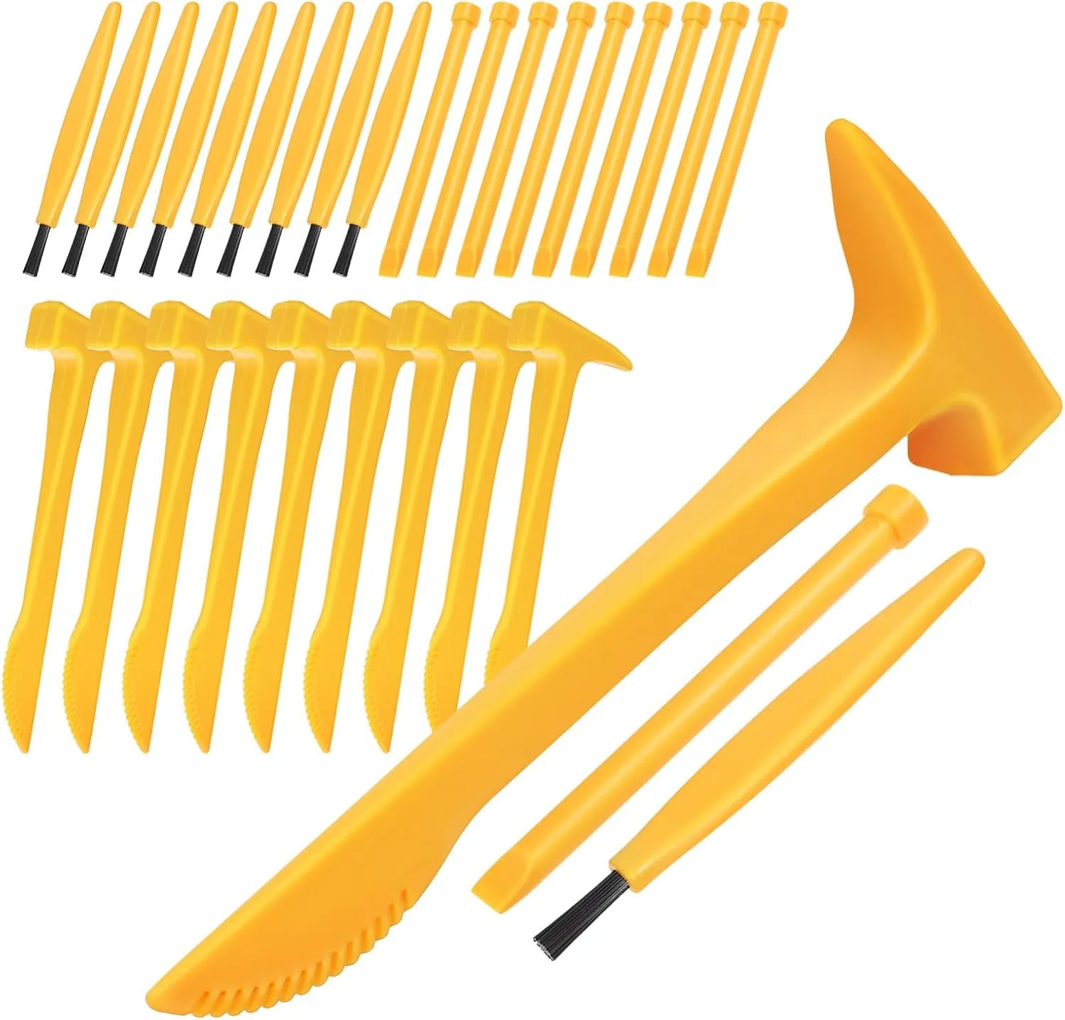 1set Dinosaur Excavation Tool Boys and Girls Archaeological Kit Ergonomic Hammer Chisel and Brush Safe Fun Digging Tools for Young Explorers Brightly Colored Design