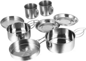 1set Portable Cooking Kit Camping Pot for People Compact Barbecue Cookware for Outdoor Picnic and Hiking Durable and Lightweight Design