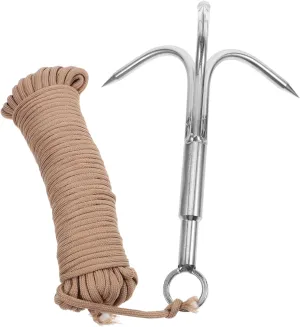 1set Stainless Steel Grappling Hook Claw Multi-Functional Outdoor Climbing Tool for Fishing and Adventure Supplies Lightweight and Durable Carabiner Design for Outdoor Activities