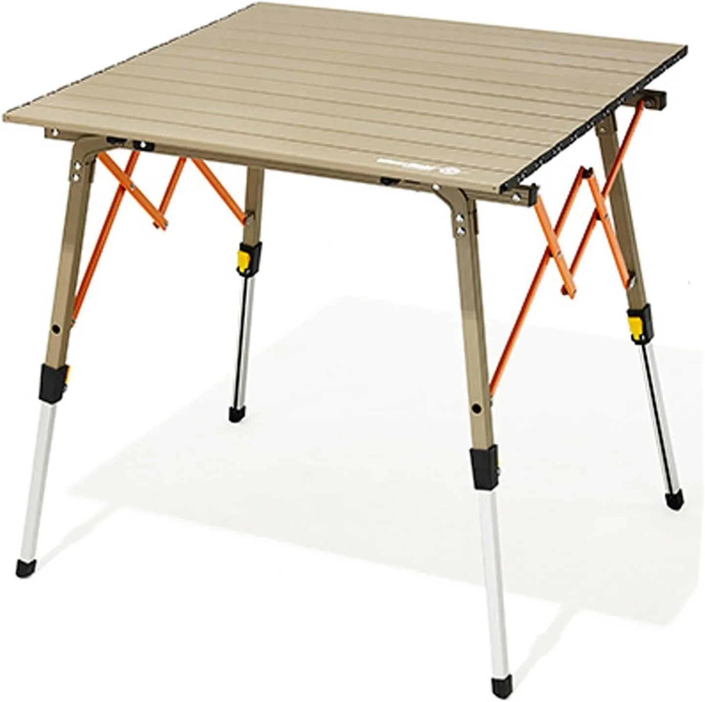 2-6 Person Stretchable Camping Table, Roll-Up Lightweight Picnic Table with Aluminum Tabletop & Carrying Bag, Portable Outdoor Folding Table for Hiking, Backpacking & Fishing (White)(Brown)