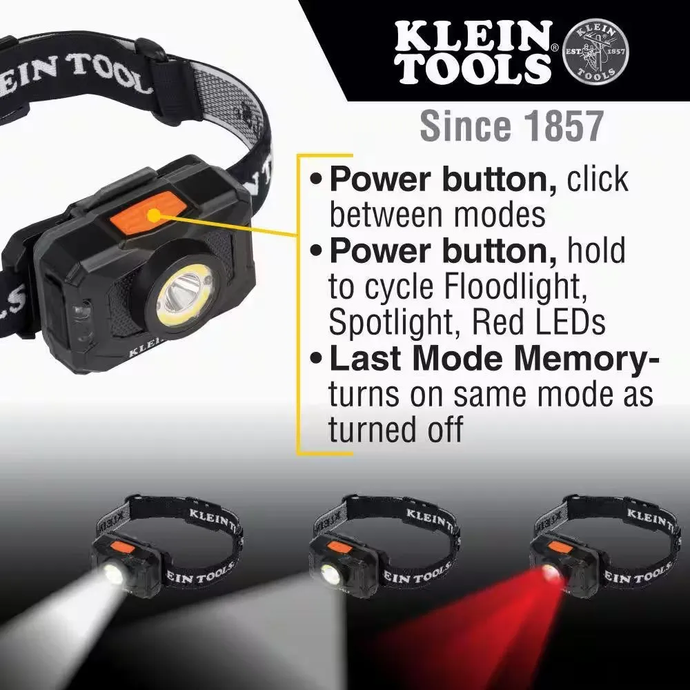 2-Color Rechargeable LED Headlamp - 800 Lumens, 8 Modes