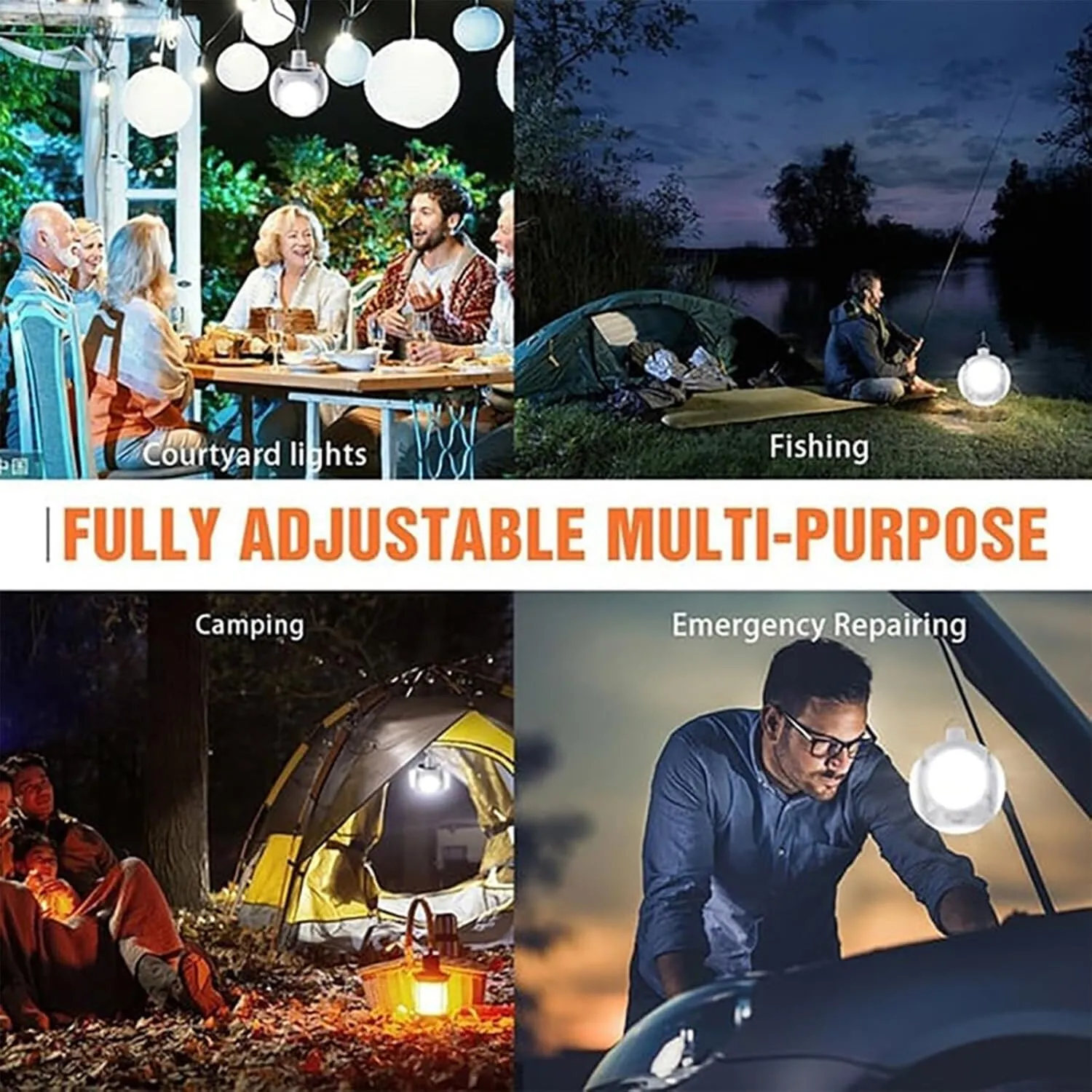 2 in 1 Folding Solar Lamp with Remote Control,Portable Football Camping Lights,Foldable LED Lantern with Hook,5-Gear Adjustament Outdoor Solar Power and USB Charging Battery Tent Light Bulb