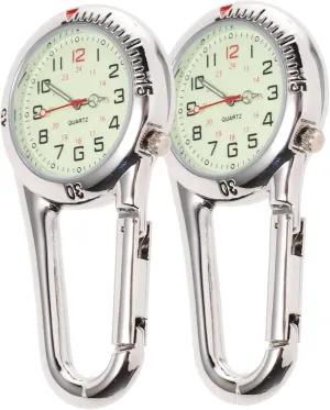 2 Pack Carabiner Watch Fluorescent Dial Buckle for Backpack for Exercise Trekking