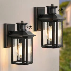 2 Pack Motion Sensor Outdoor Lights, 3 Adjustable Lighting Modes Porch Lights, Dusk to Dawn Exterior Lighting Fixture, Waterproof Outside Wall Lantern Sconce for House, Garage, Front Porch, ETL Listed