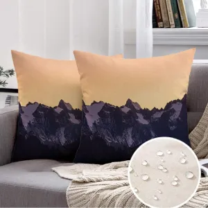 2 Packs Waterproof Linen Throw Pillow Cover, 12 x 20 Inch Extreme High Altitude Alpine Sunrise Landscape Red Sky No Dawn Dark First Nature Panoramic Beauty Cushion Case Decoration for Sofa Couch