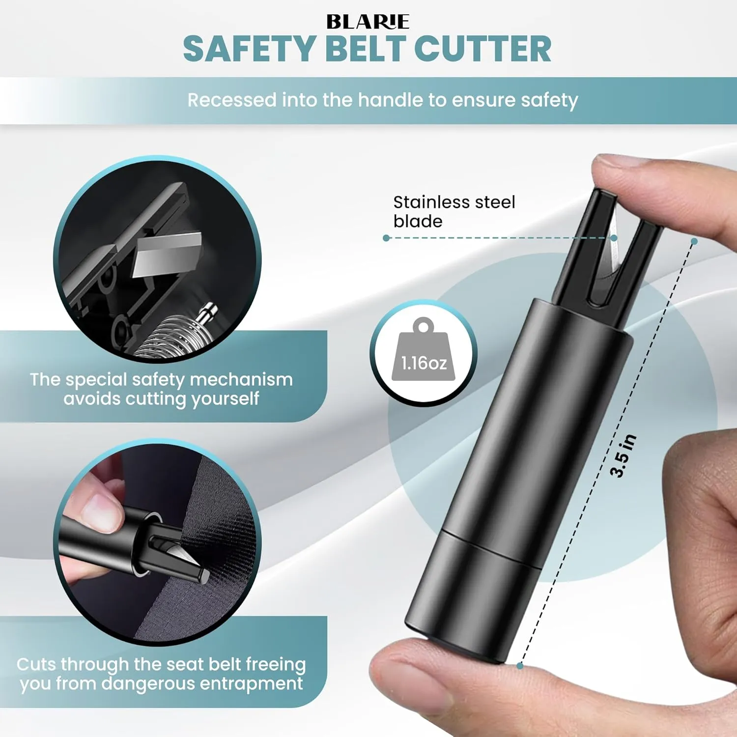 2 Pcs Glass Breaker and Seatbelt Cutter Window Breaker Escape Car Safety Hammer, SafeHammer, LifeHammer, Hammerdex, Auto Rescue The Safety Tool That Every Driver Should Carry in Their Vehicle, Black