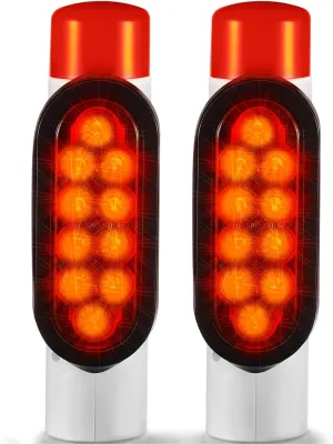 2 Set Boat Trailer Guide on Post Pipe Guide Lights Set Waterproof Submersible Boat Trailer Pole PVC LED Lights for Turn Signal Brake Marker Reverse