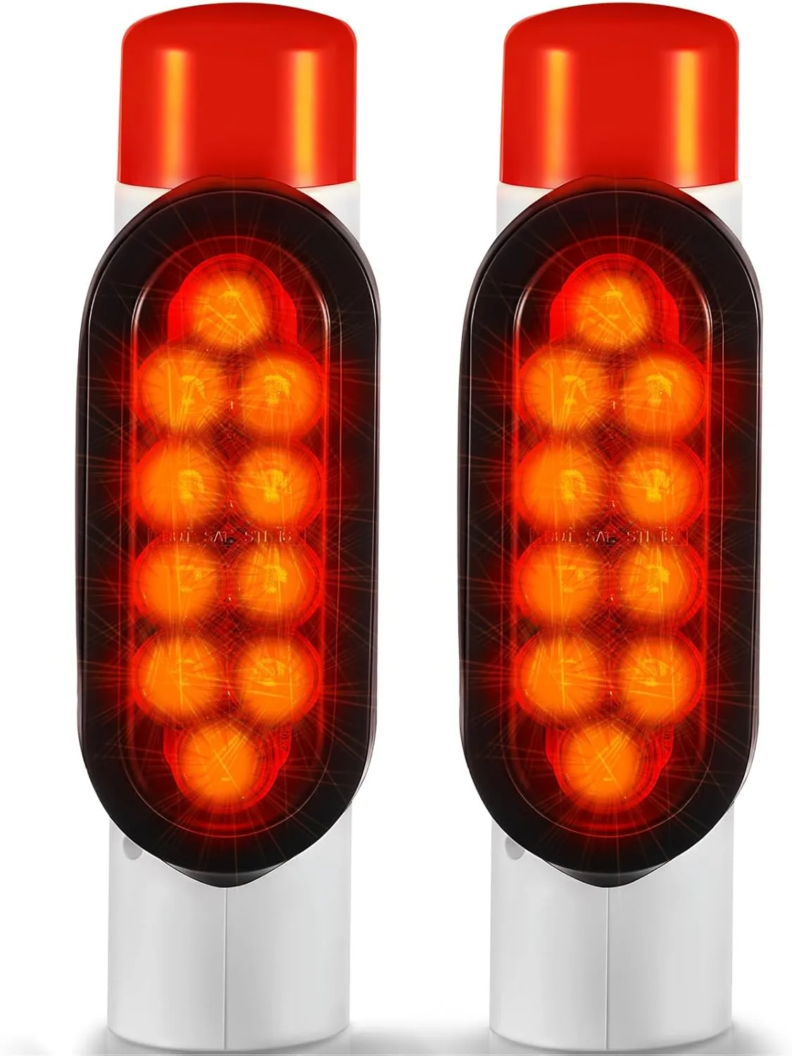 2 Set Boat Trailer Guide on Post Pipe Guide Lights Set Waterproof Submersible Boat Trailer Pole PVC LED Lights for Turn Signal Brake Marker Reverse