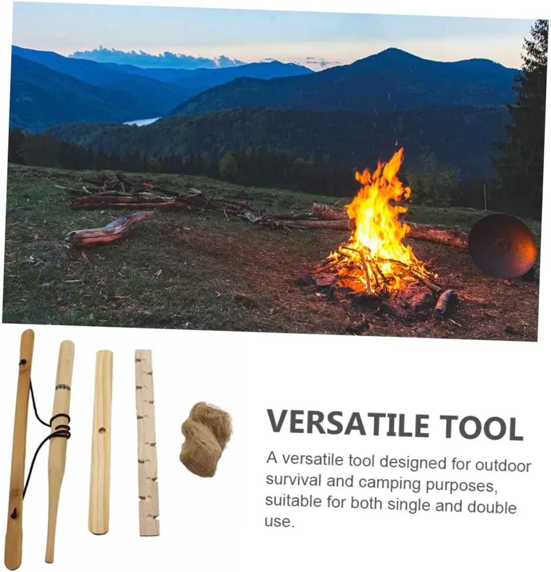 2 Sets Camping Fire Lighter Outdoor Fire Starter Camping Fire Tool Double Drill Pipe Make Fire Tool