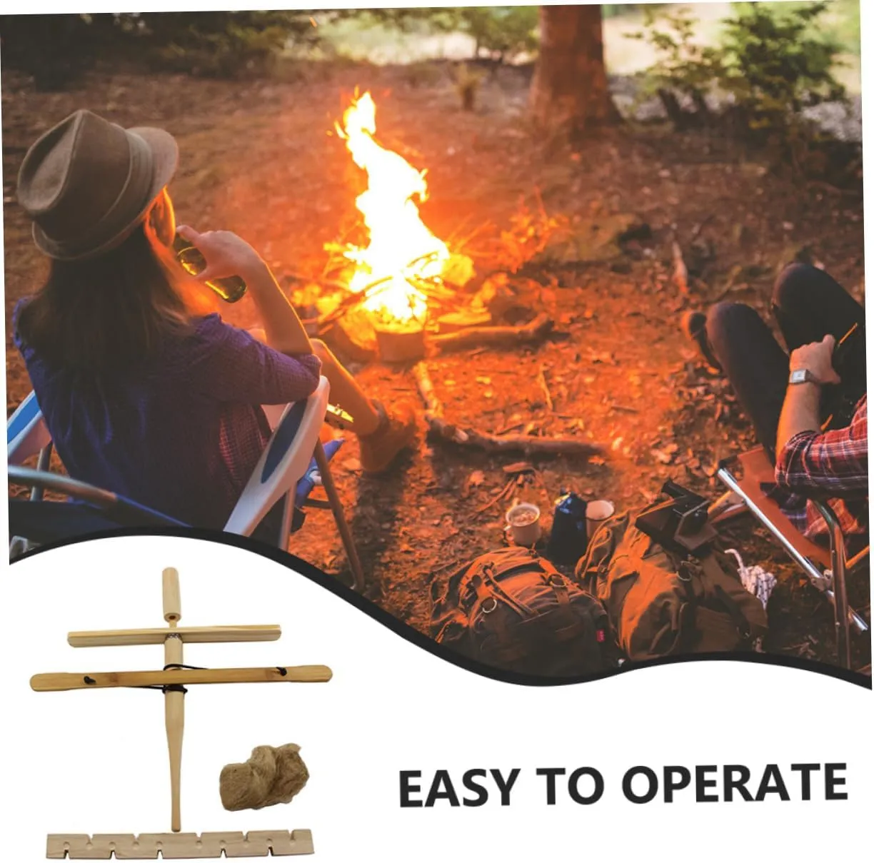 2 Sets Camping Fire Lighter Outdoor Fire Starter Camping Fire Tool Double Drill Pipe Make Fire Tool