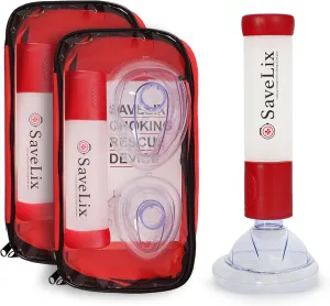 (2) Two SaveLix Anti-Choking Devices – Portable Airway Suction Device & First Aid Kit for Adults & Children – Lightweight & Compact Emergency Solution for Home, Car & Travel – FSA & HSA-Eligible