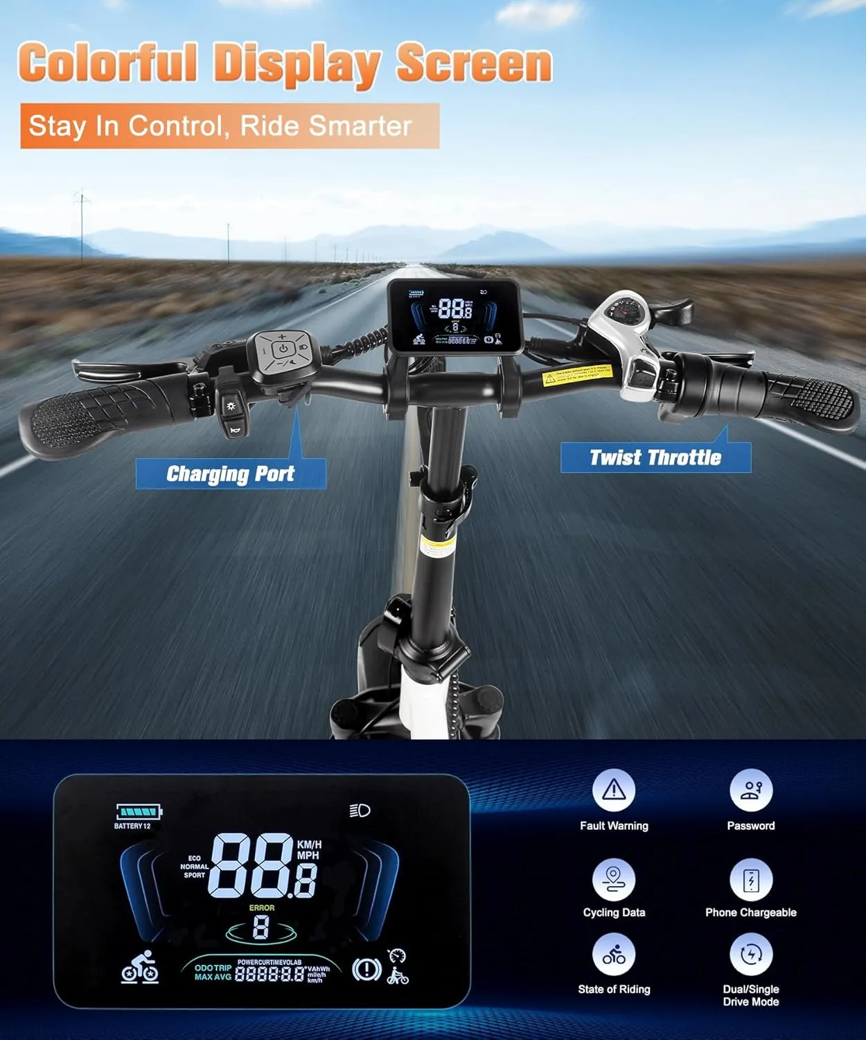 2000W Dual Motor Electric Bike SummitX 32Ah/60Ah Battery E-Bike 160  Miles Long Range 28MPH Foldable 20x4.0 Fat Tire Ebike for Adult Hydraulic Brake Delivery Commuting Bicycle 2 Seat UL 2849