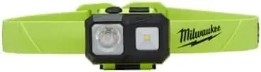 2004HZL Milwaukee Intrinsically Safe C I, II, III / D 1 Spot/Flood Headlamp | Safety | Job Site | Universal Hard Hat Clips | Nylon Strap | AAA Batteries