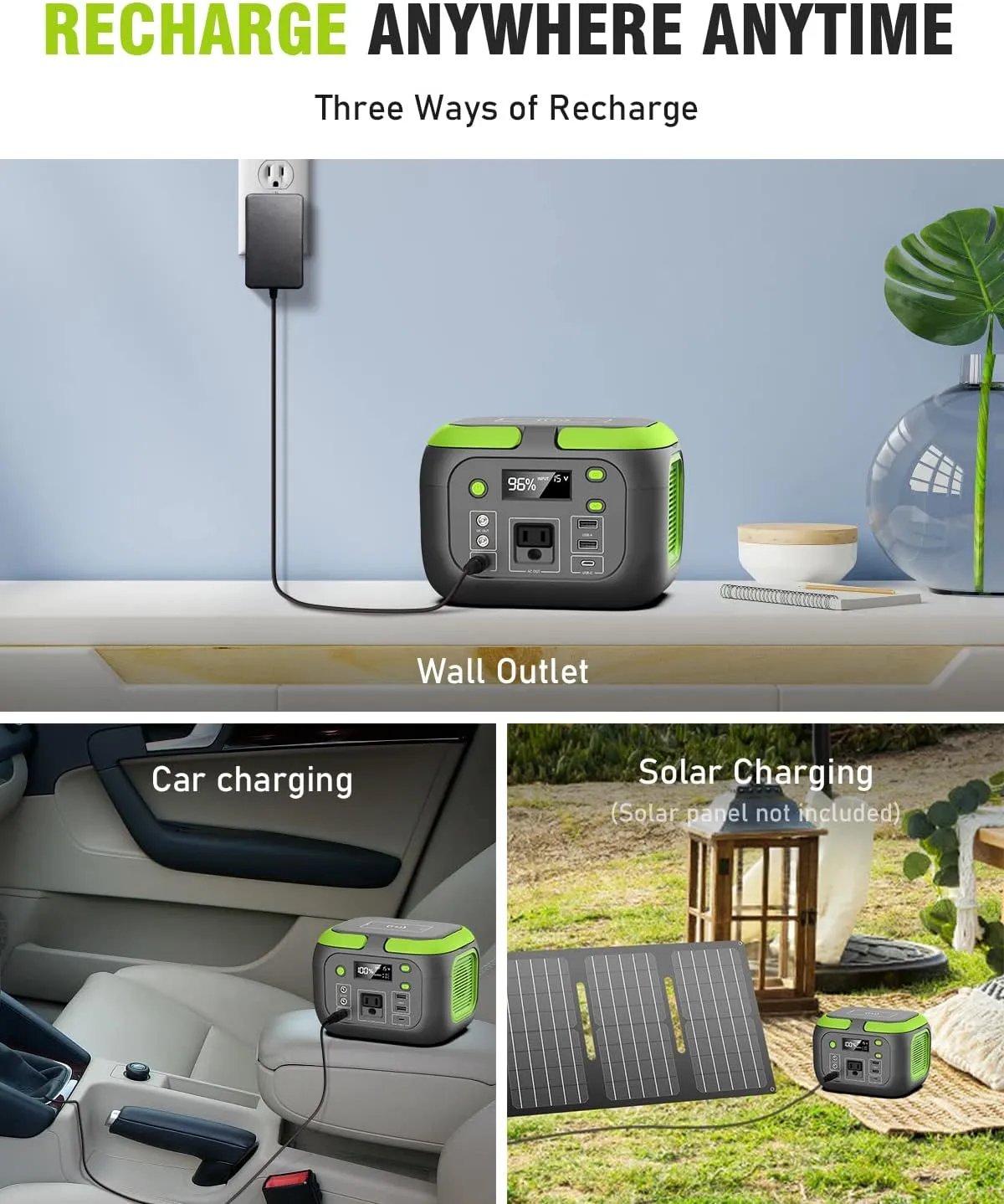 200W Portable Power Station, SinKeu 42000mAh Solar Generator With 110V AC Outlet, DC, USB C, USB QC3.0, Backup Battery Pack Power Supply for Camping Essential Road Trip Home Outdoor Emergency