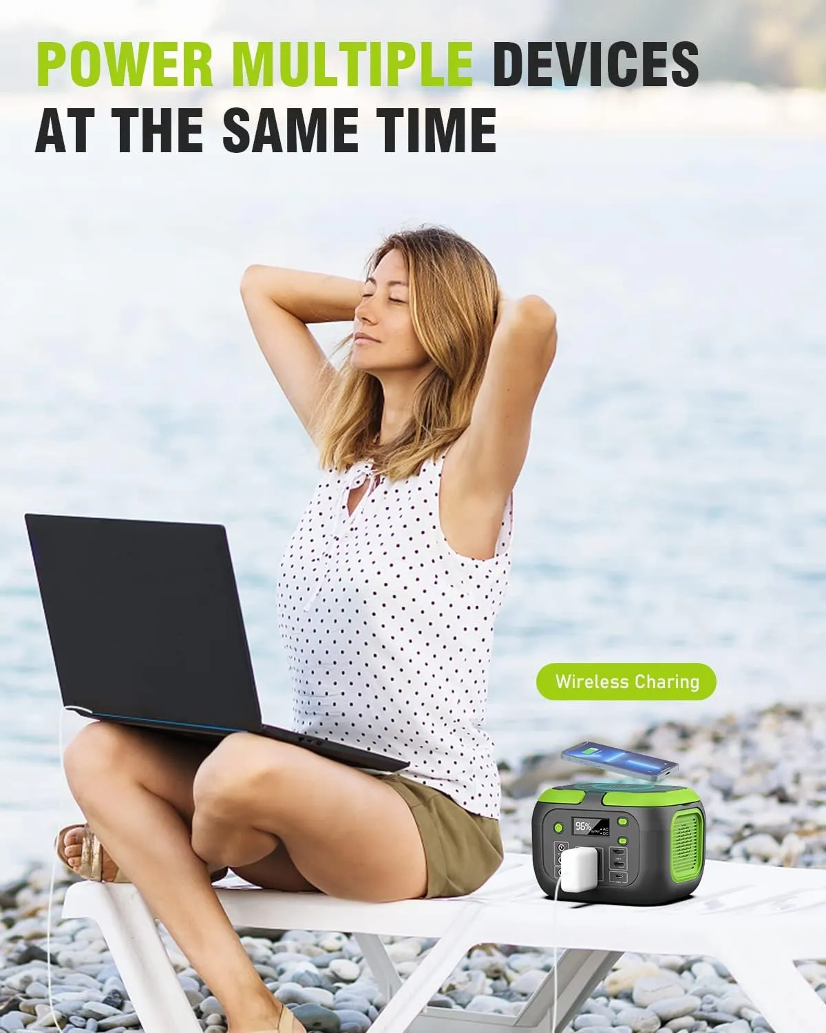200W Portable Power Station, SinKeu 42000mAh Solar Generator With 110V AC Outlet, DC, USB C, USB QC3.0, Backup Battery Pack Power Supply for Camping Essential Road Trip Home Outdoor Emergency