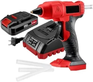 20V Glue Gun Kit Compatible with Bauer 20V Cordless Full Sized Glue Gun Kit (1.5 Ah Battery & Charger Included)