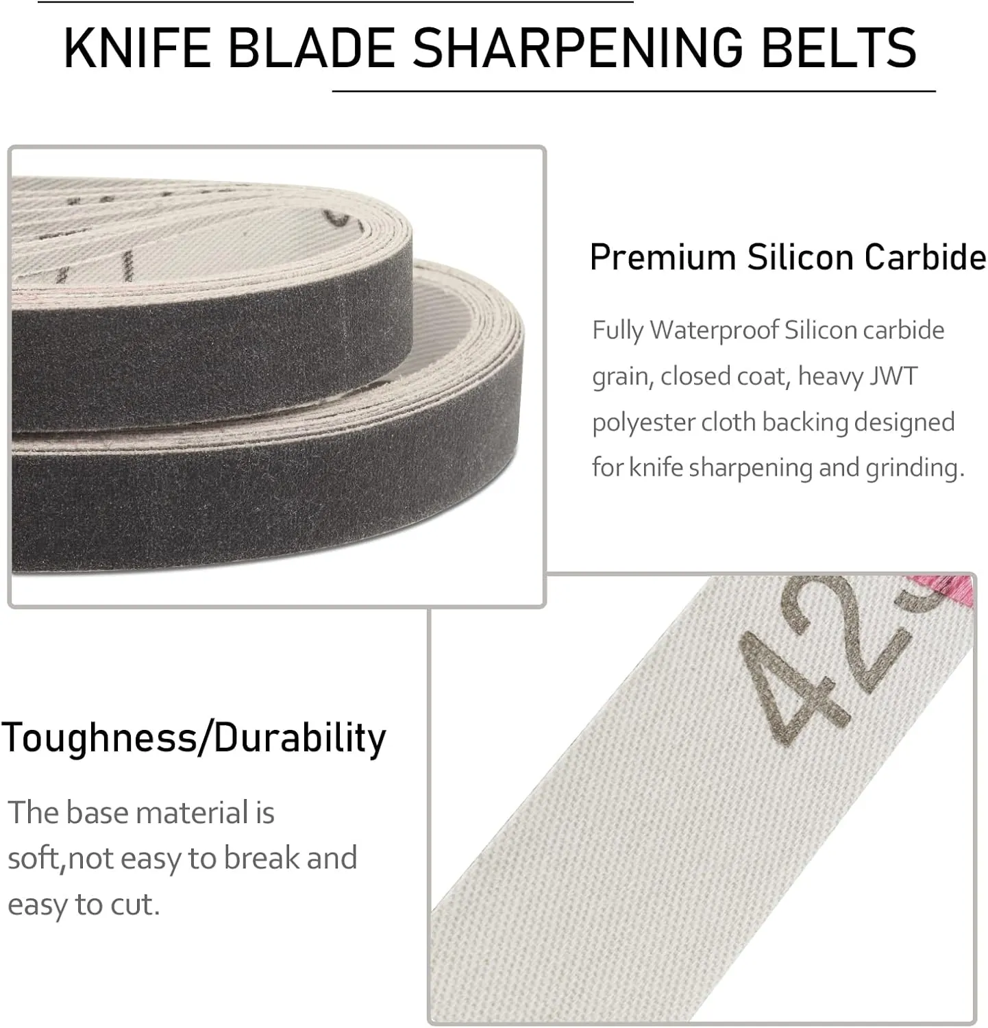 24 PCS 1/2" x 12" Replacement Sanding Belts, 240 Medium Grit Sharpening Belt for Official Work Sharp Knife & Tool Sharpener (WSKTS & WSKTS-KT/Mk.1 & Mk.2)