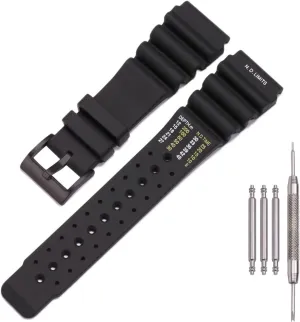 24mm Silicone Watch Band Compatible with Citizen Hyper Aqualand Duplex Promaster Men's Dive Strap Sport Waterproof Wristband