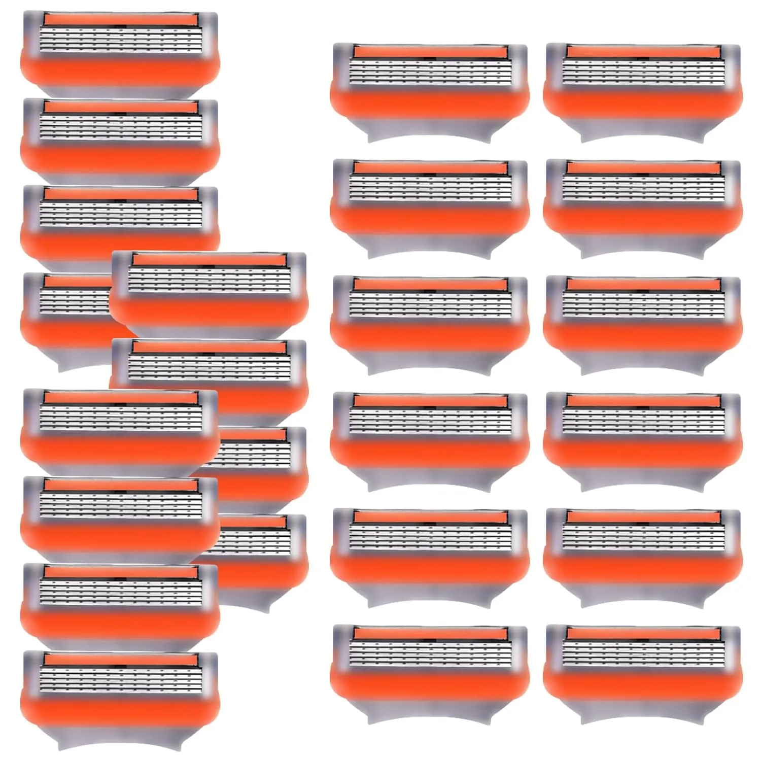 24Pcs Premium Razor Blades for Men - 5-Layer Stainless Steel Refills Compatible with Fusion 5 Style Razors, Smooth Shaving Replacement Cartridges Value Pack