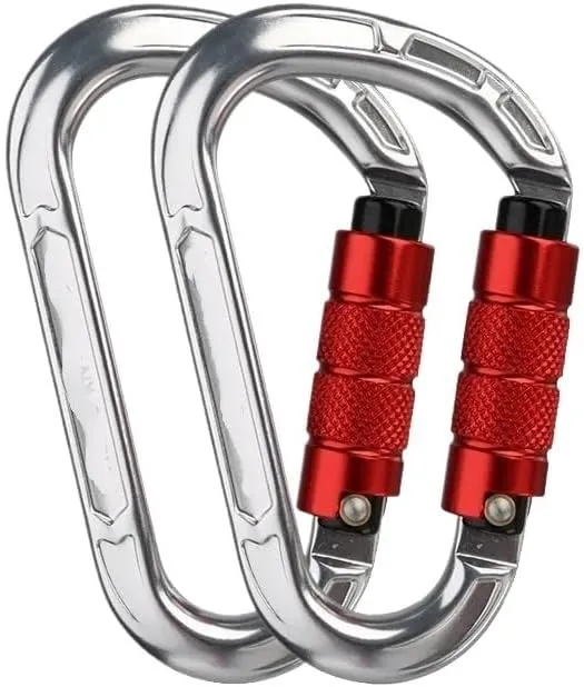 25kN Auto Lock Spring-Loaded Gate Aluminum H-Carabiner Outdoor Kits Carabiner