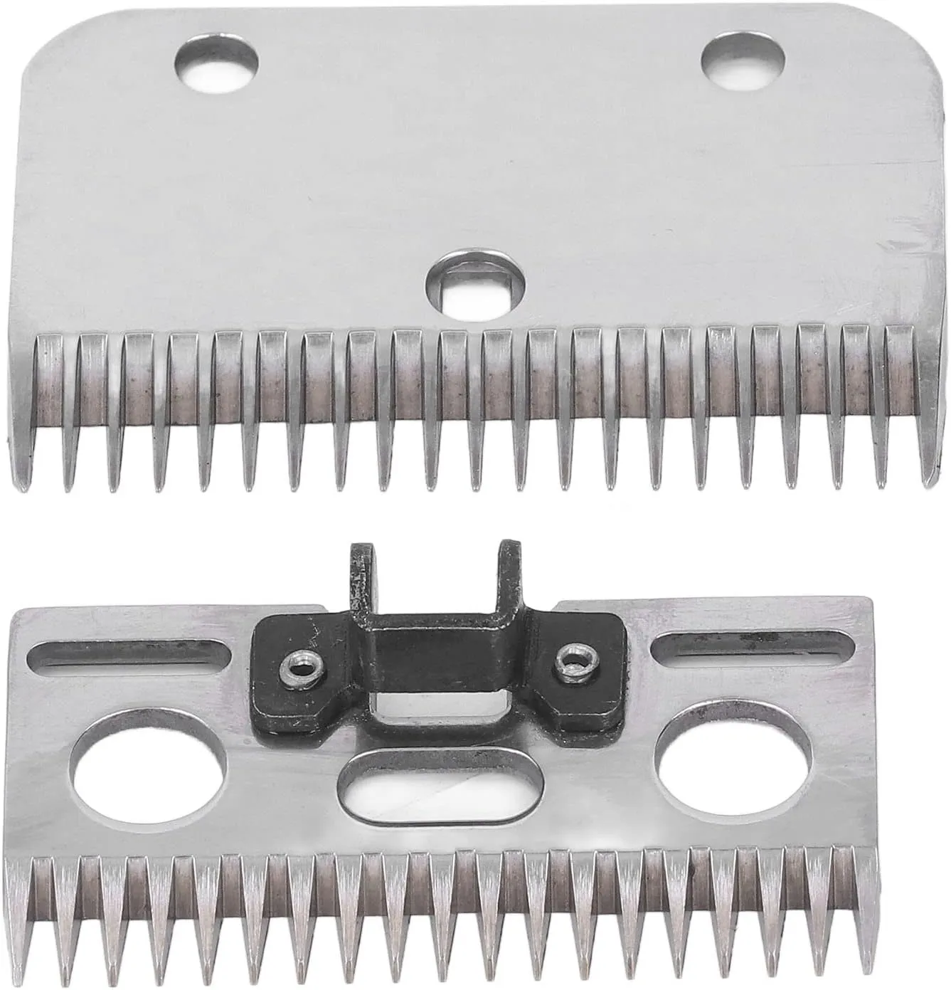 2Pcs 21 Teeth Horse Clippers Blades, Carbide Material for Durability, High Hardness for Fast Cutting, Animal Friendly Design, Top and Bottom Blade Set for Horses Cattle Goats