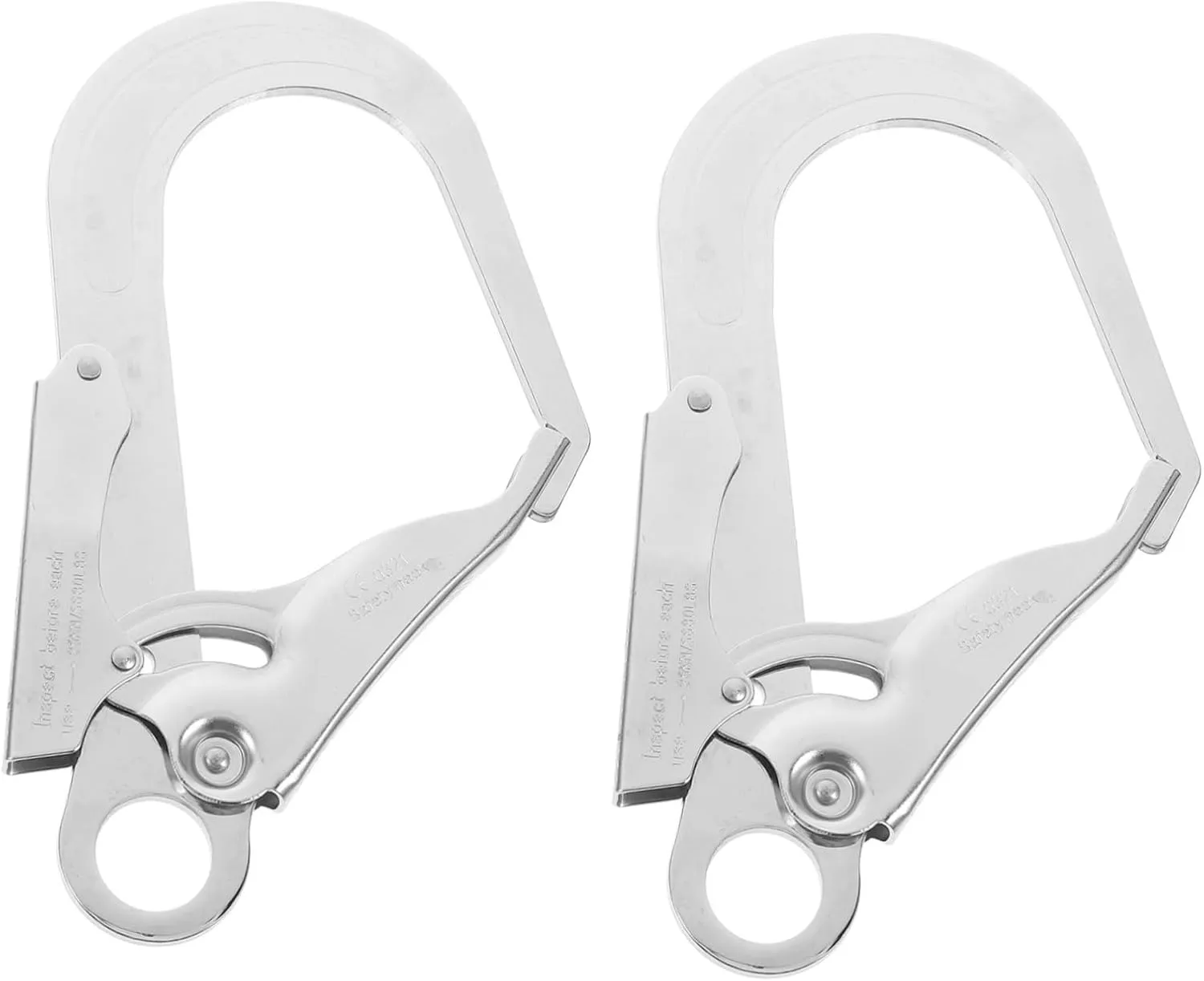 2pcs Heavy Duty Safety Locking Carabiner Large Hook for Climbing Rappelling Camping Hiking Outdoor Activities High-Strength Wear-Resistant Design