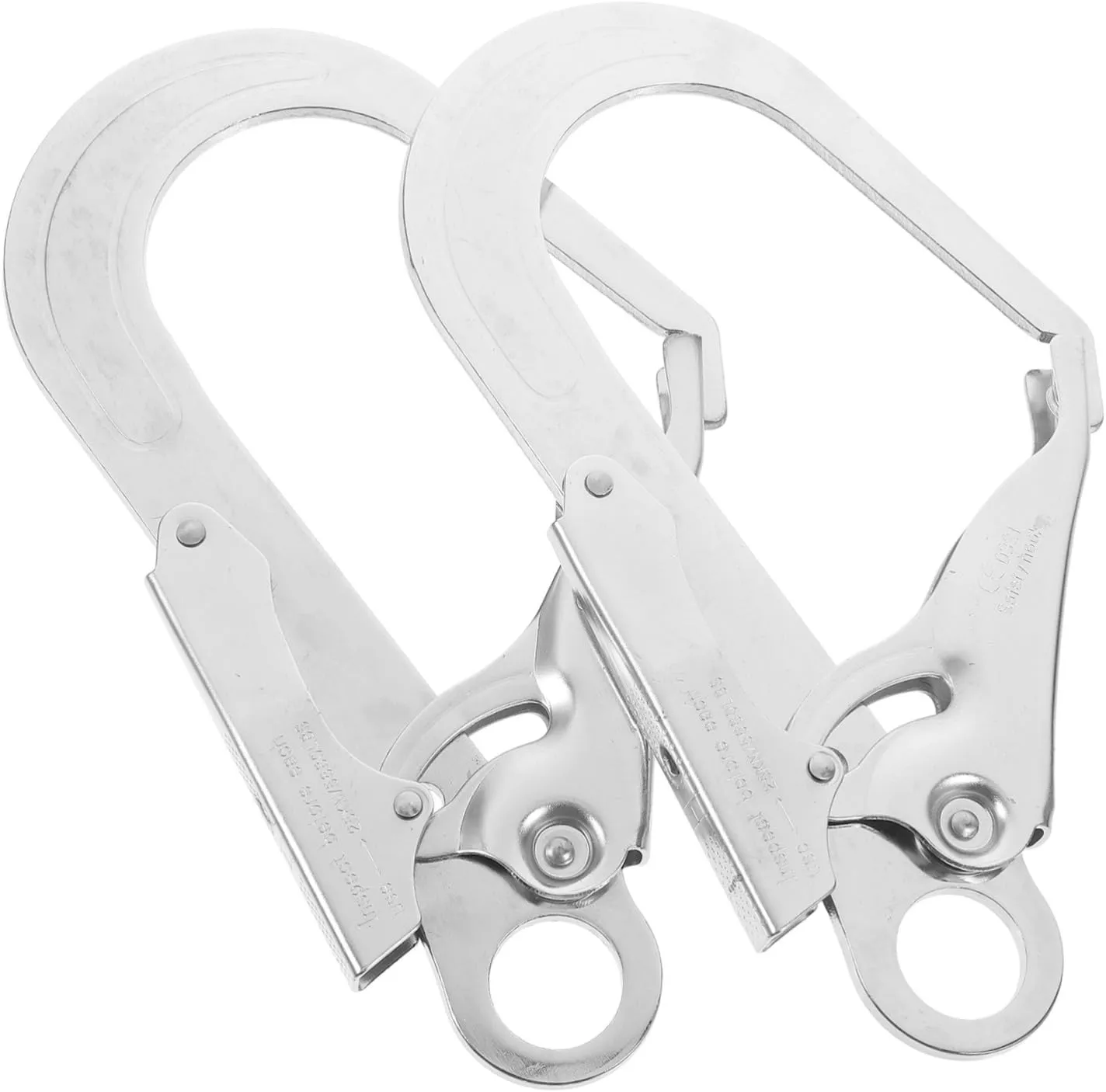2Pcs Self Locking Climbing Heavy Duty Large Hooks for Outdoor Activities Safety Design for Ropes Chains and Webbing Durable and Reliable Mountaineering Equipment