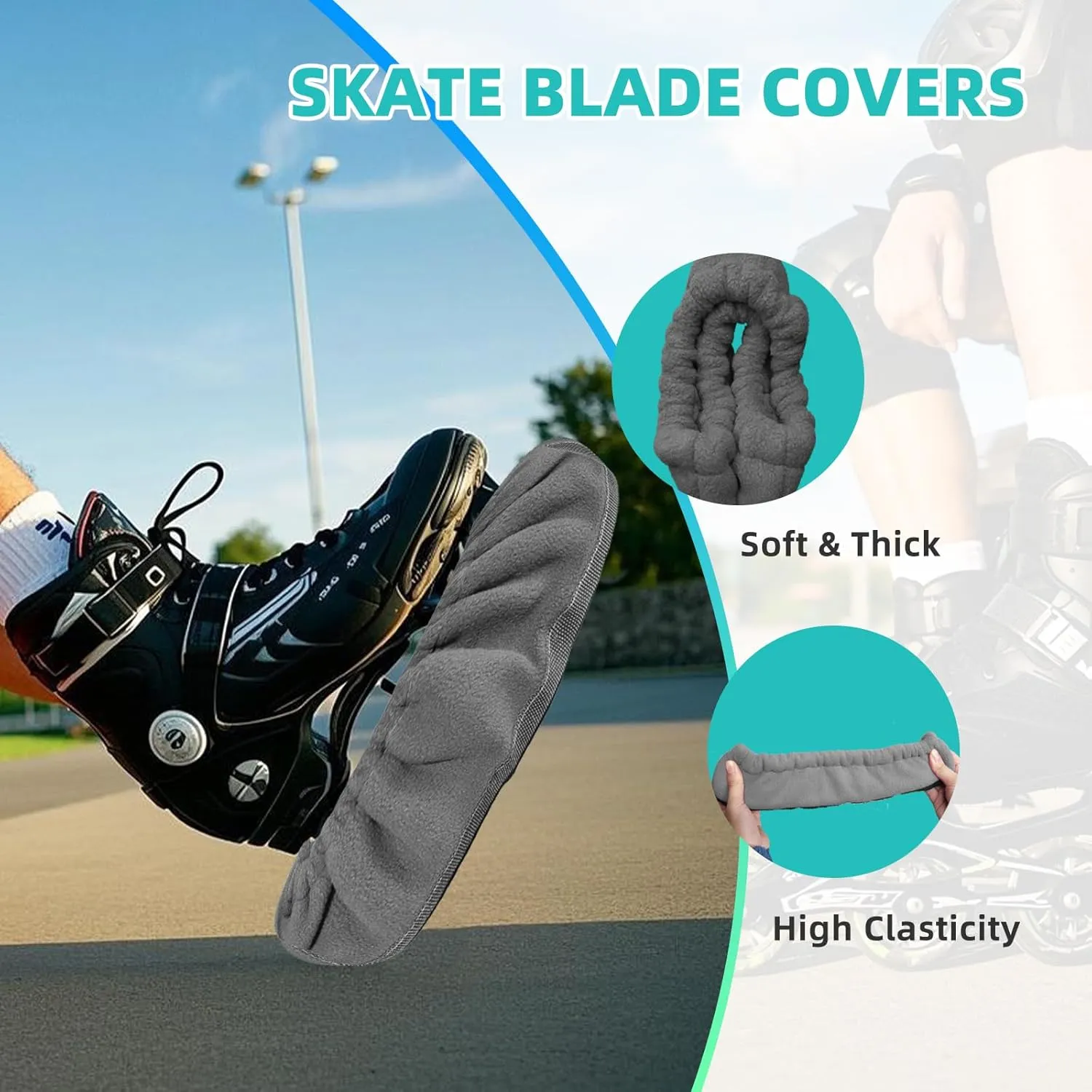 3 Pcs Roller Skate Bag Internal waterproof Ice Skate Bag roller skate backpack with Multi-Pockets Skate Bag Fits to US women and man Skateing Accessory with Covers Towel Locking Carabiner